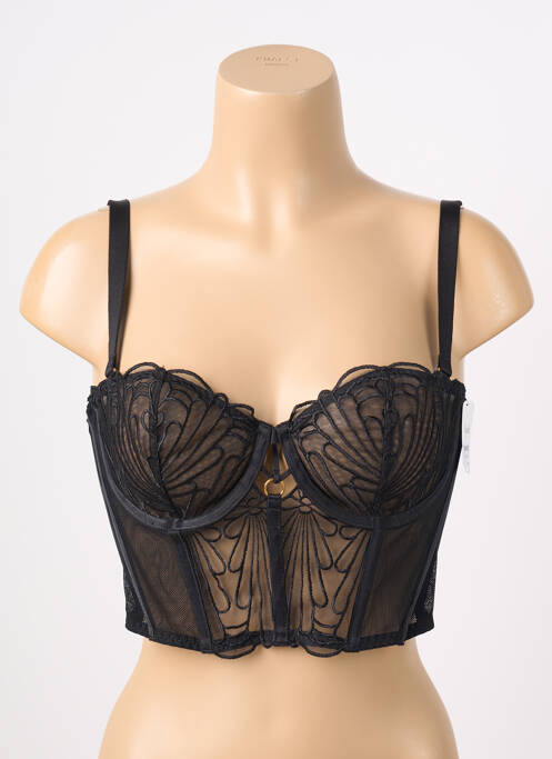 Sutien efect material satinat sutien cupe întregi cu decolteu înalt negru AUBADE femme