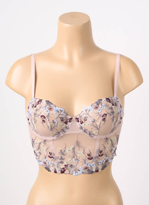 Sutien efect material satinat sutien cupe întregi cu decolteu înalt roz TRIUMPH femme