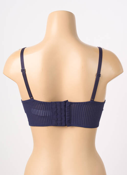 Sutien efect material satinat sutien cupe întregi cu decolteu înalt albastru CHANTELLE femme