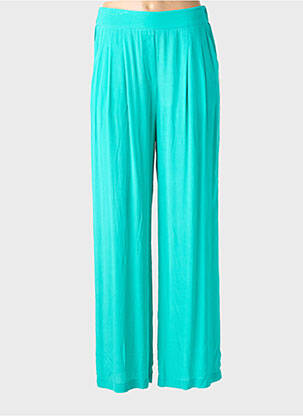 Pantalon drept talie elastică albastru SUNCOO femeie