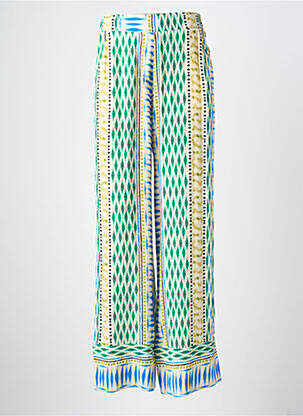 Pantalon drept talie elastică verde SUNCOO femeie