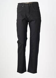 Pantalon drept închidere cu fermoar sub clapetă cu nasturi negru BREIZH ANGEL femme