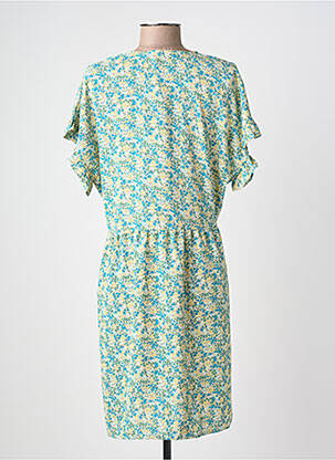 Rochie midi imprimeu floral mâneci scurte albastru LE TEMPS DES CERISES femeie