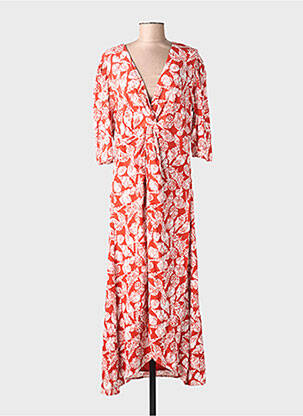 Rochie lungă imprimeu fantezie mâneci 3/4 portocaliu SCOTCH & SODA femeie