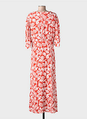 Rochie lungă imprimeu fantezie mâneci 3/4 portocaliu SCOTCH & SODA femeie