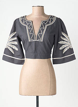 Top croială cambrată mâneci 3/4 gri SCOTCH & SODA femeie