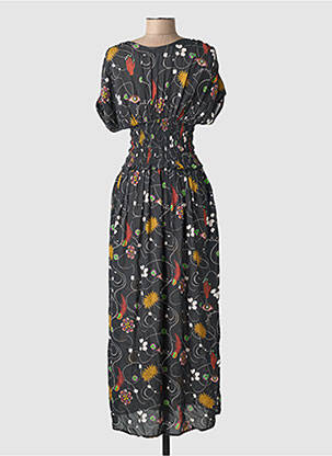 Rochie lungă imprimeu fantezie mâneci scurte negru SCOTCH & SODA femeie