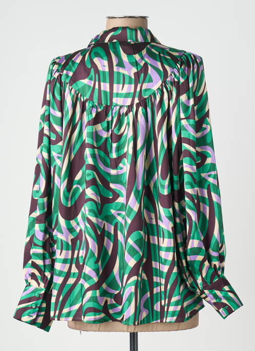 Cămașă imprimeu fantezie mâneci lungi verde SUNCOO femme