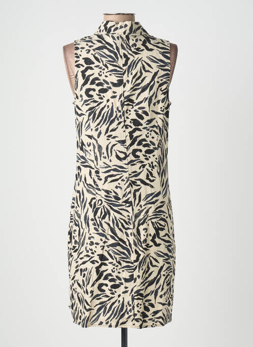 Rochie midi imprimeu fantezie mâneci scurte bej LE TEMPS DES CERISES femme