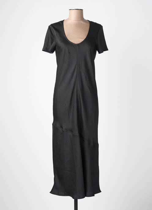 Rochie lungă mâneci scurte mâneci scurte negru IKKS femme