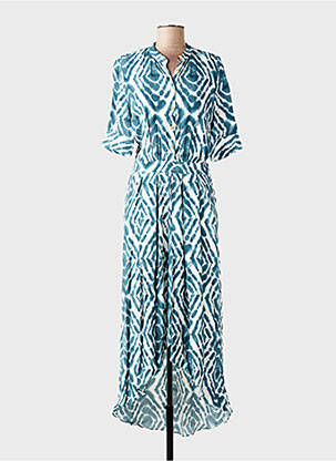 Rochie lungă imprimeu fantezie mâneci scurte albastru SCOTCH & SODA femeie