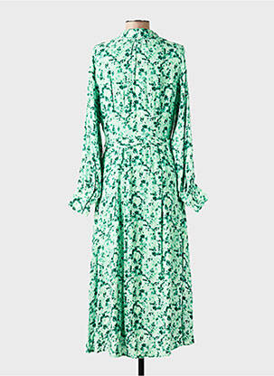 Rochie lungă imprimeu fantezie mâneci lungi verde SELECTED femeie