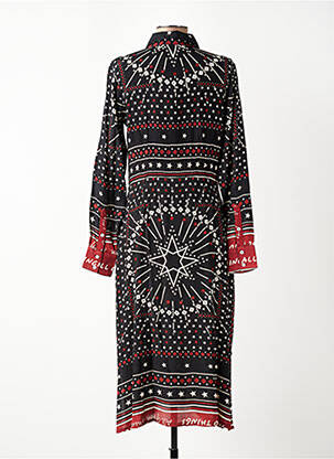Rochie midi imprimeu fantezie mâneci lungi negru MKT STUDIO femeie