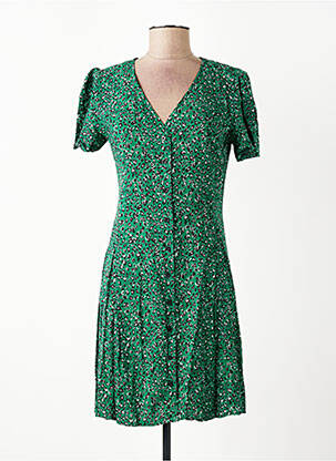 Rochie scurtă mâneci scurte mâneci scurte verde IKKS femeie