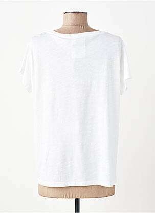 Tricou serigrafie flockată mâneci scurte alb ONE TEE femeie