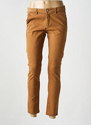 Pantalon chino țesătură poplin mărime normală maro I.CODE (By IKKS) femeie