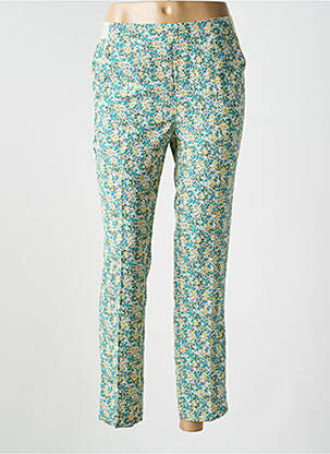 Pantalon chino închidere cu fermoar sub clapetă cu cârlig verde LE TEMPS DES CERISES femeie