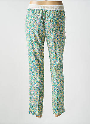 Pantalon chino închidere cu fermoar sub clapetă cu cârlig verde LE TEMPS DES CERISES femeie