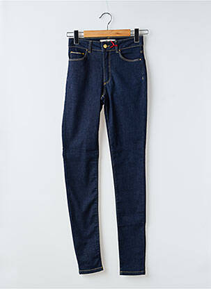 Blugi skinny țesătură brută talie înaltă albastru I.CODE (By IKKS) femeie