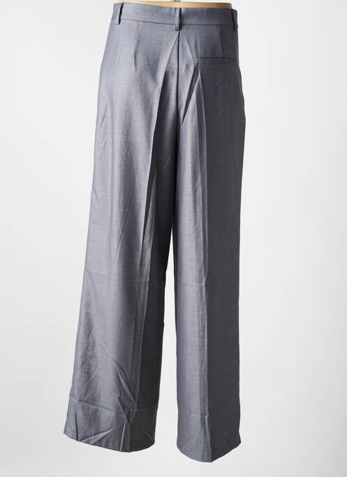 Pantalon larg închidere cu fermoar sub clapetă cu nasturi talie înaltă gri ARTLOVE femme