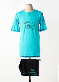 Pijamale scurte guler rotund albastru CHRISTIAN CANE homme