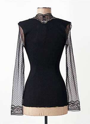 Top croială cambrată mâneci lungi negru OSCALITO femeie
