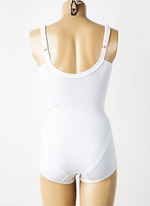 Body de lenjerie efect material satinat alb BARBARA femeie