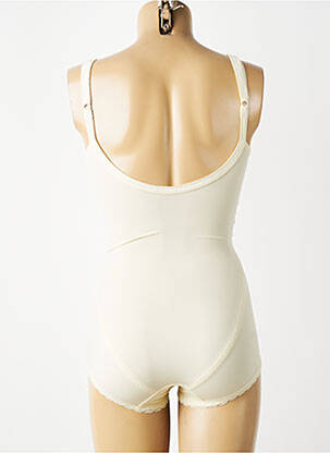 Body de lenjerie efect material satinat galben BARBARA femeie
