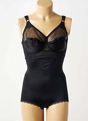 Body de lenjerie efect material satinat negru BARBARA femeie