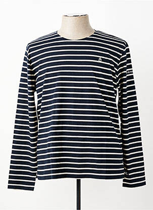 Tricou croială cambrată mâneci lungi albastru MAT DE MISAINE bărbat