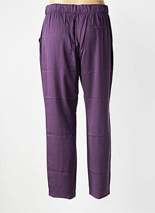 Pantalon drept țesătură poplin mărime normală violet LA FEE MARABOUTEE femeie