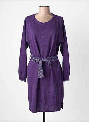 Rochie pulover elasticitate mâneci lungi violet LA FEE MARABOUTEE femeie