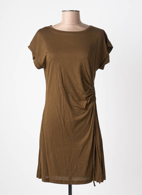 Rochie scurtă mâneci scurte mâneci scurte maro LA FEE MARABOUTEE femme