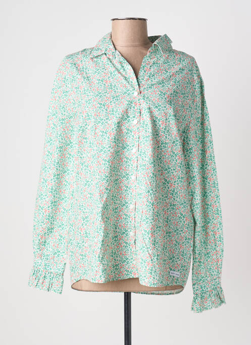 Cămașă imprimeu floral mâneci lungi verde SAINT JAMES femme