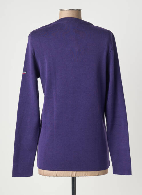 Pulover croială cambrată mâneci lungi violet ARMOR LUX femme