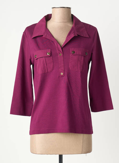 Polo țesătură jersey mâneci 3/4 violet SAINT JAMES femme