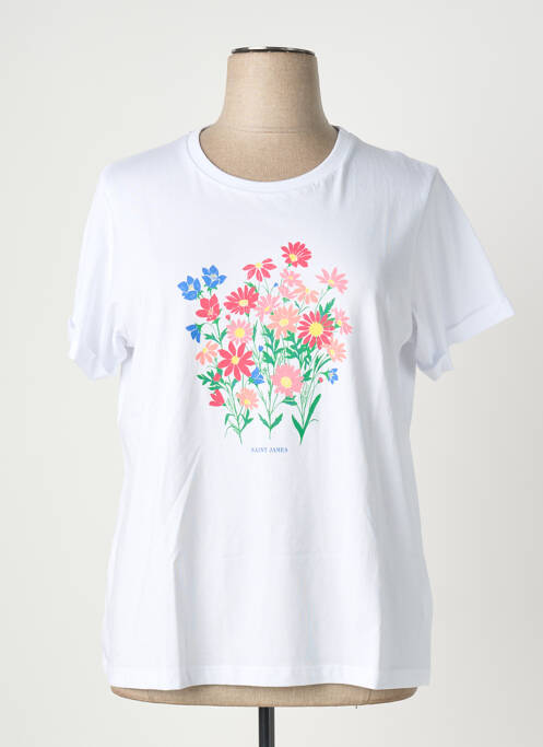 Tricou serigrafie mâneci scurte alb SAINT JAMES femme