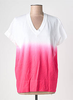 Tricou guler în v mâneci scurte roz POMODORO femeie