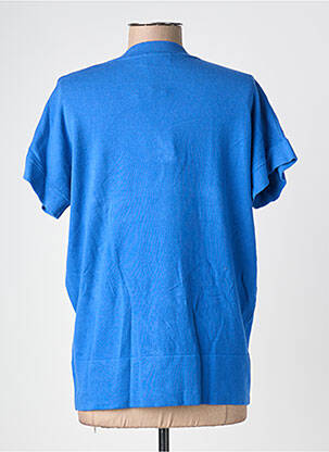 Tricou guler în v mâneci scurte albastru POMODORO femeie