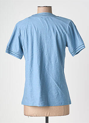 Tricou guler în v mâneci scurte albastru POMODORO femeie