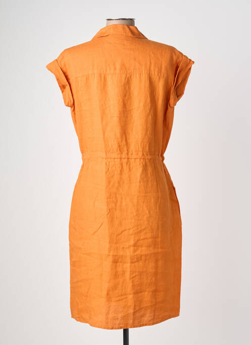 Rochie midi țesătură crep mâneci scurte portocaliu POMODORO femme