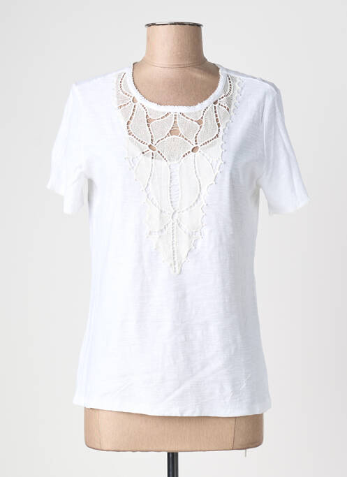 Tricou elasticitate mâneci scurte alb POMODORO femme