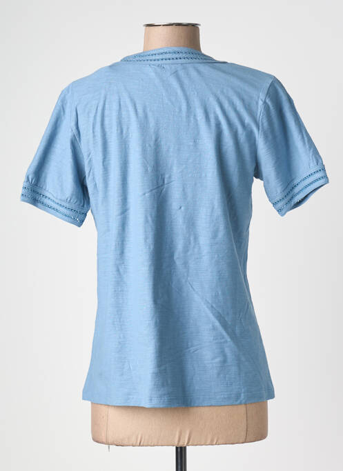 Tricou guler în v mâneci scurte albastru POMODORO femme