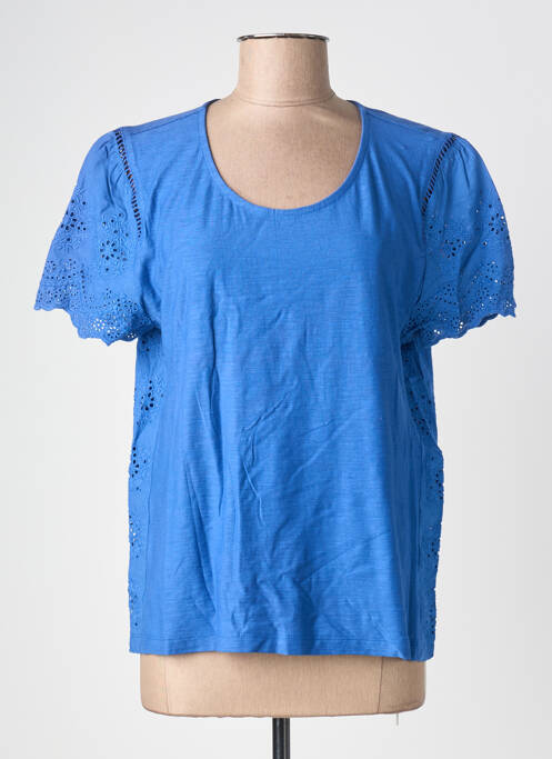 Tricou elasticitate mâneci scurte albastru POMODORO femme