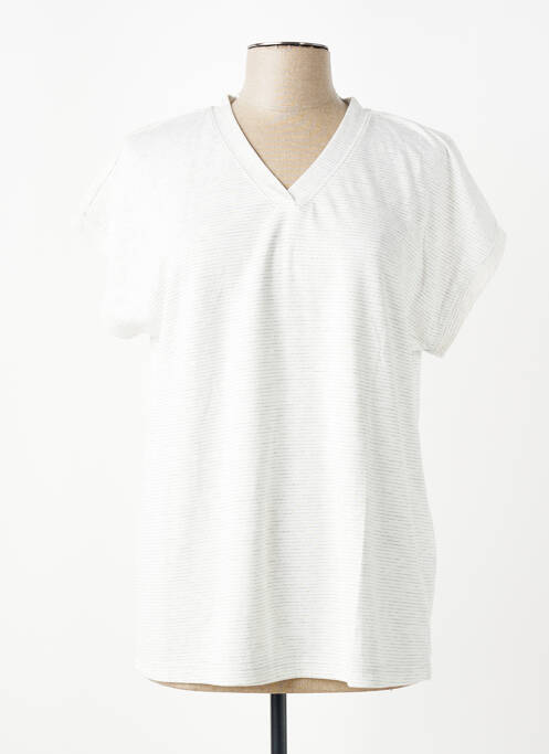 Tricou croială dreaptă mâneci scurte alb CISO femme