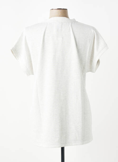 Tricou croială dreaptă mâneci scurte alb CISO femme