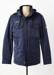 Parka manșete cu capse cu glugă albastru AERONAUTICA homme