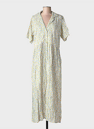 Rochie lungă mâneci scurte mâneci scurte galben COMPAÑIA FANTASTICA femeie
