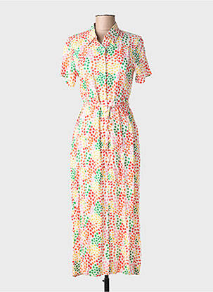 Rochie lungă mâneci scurte mâneci scurte bej COMPAÑIA FANTASTICA femeie