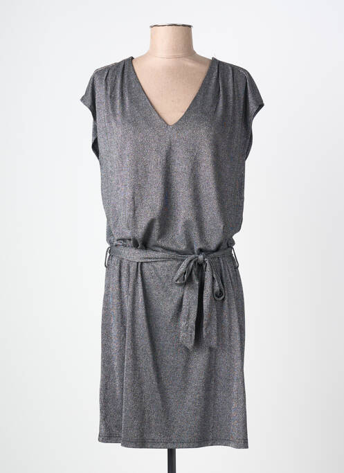 Rochie scurtă mâneci scurte mâneci scurte argintiu DEELUXE femme